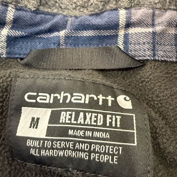 Carhartt Gray Hooded Blue Plaid Shirt - Picture 4 of 8